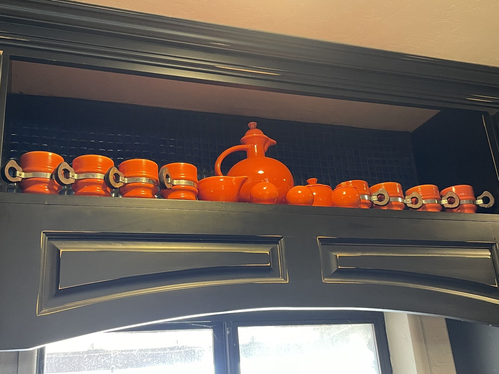 Orange Asian Tea Set Antique