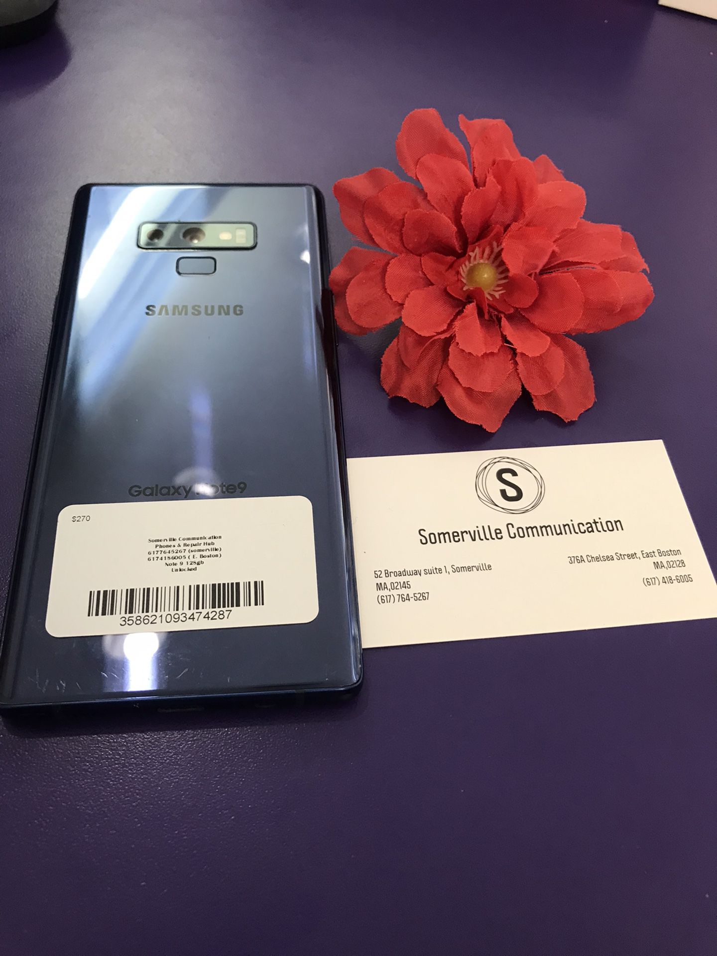 Samsung Galaxy note 9 (128 gb) unlocked with store warranty 
