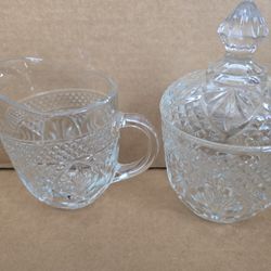 Vintage Luminarc by J.G. Durand Crystal 3-Piece Sugar and Creamer Set