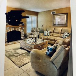 Leather Reclining Sofa & Loveseat