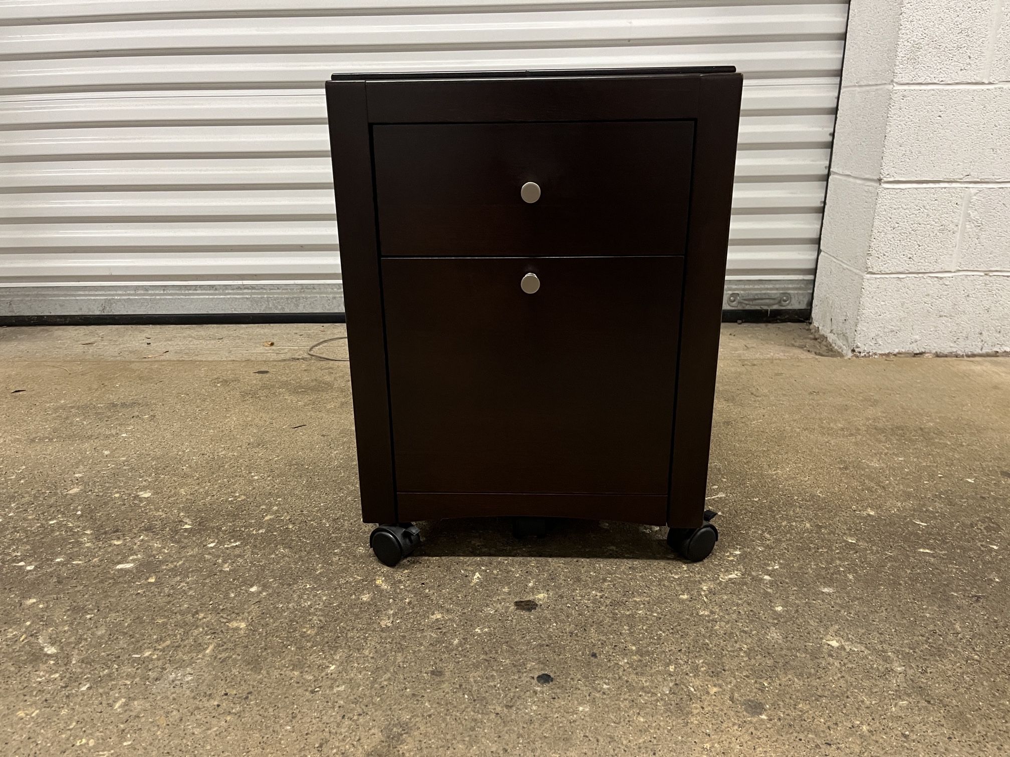 Shermag Filing Cabinet w/ Wheels, Solid Wood