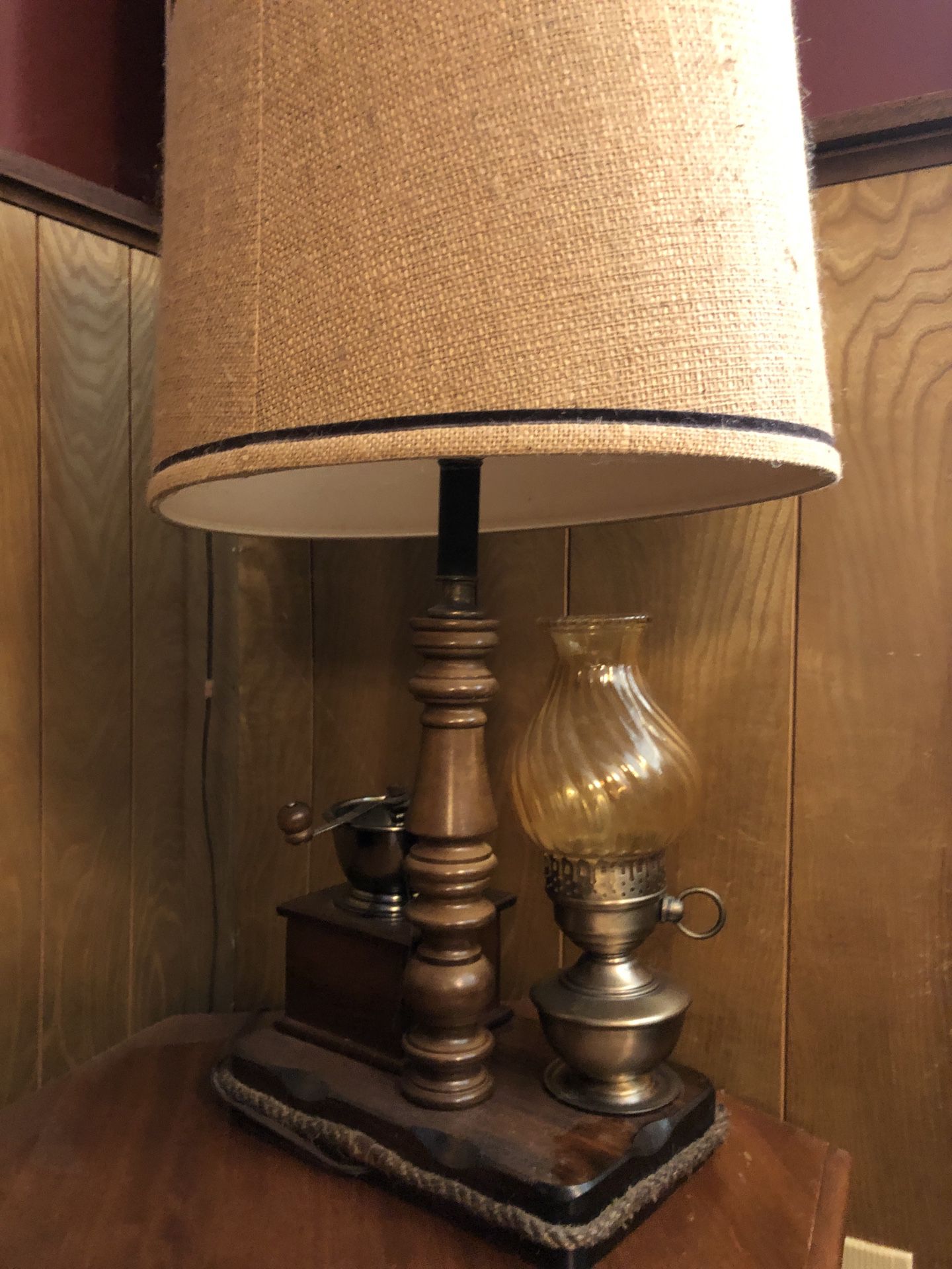 Wood lamp and shade