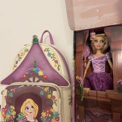 Rapunzel Loungefly Backpack & Disney Princess Doll 
