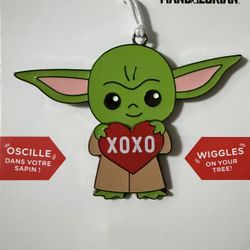 NEW Star Wars Mandalorian Grogu XOXO Metal Disney Hallmark Ornament Decoration ~2” x 3”