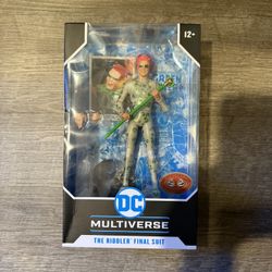 In Hand, Brand New, Never Opened Mcfarlane - DC Multiverse - Batman Forever - Riddler Final Suit - Red Label - 7” Action Figure **Not Mint**