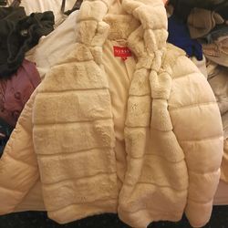 Furry White Guess Coat