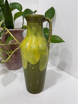 Vintage Green Ceramic Jar Made in Japan