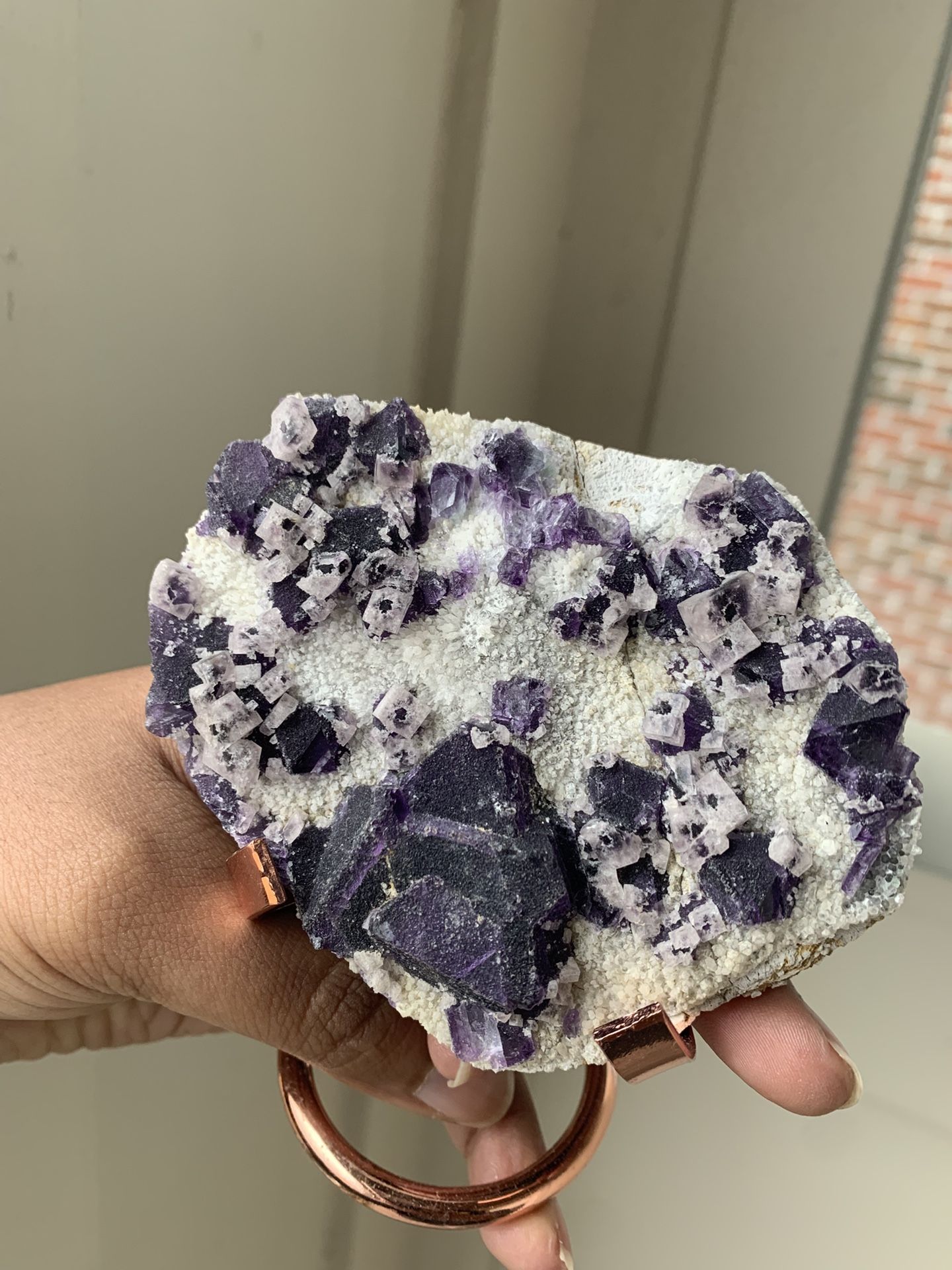 Fluorite specimen with stand