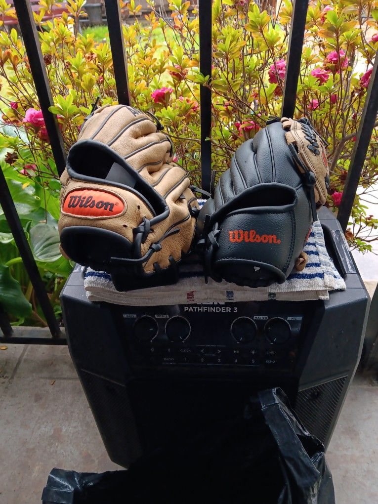 2 Wilson Baseball Gloves Kids$40