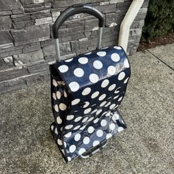 Lightweight, Shopping Cart Tri Wheel Folding Shopping Trolley Stair Climbing Cart with Removable Waterproof Nylon Bag