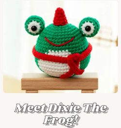 The Fretless Crochet "Dixie The Frog"