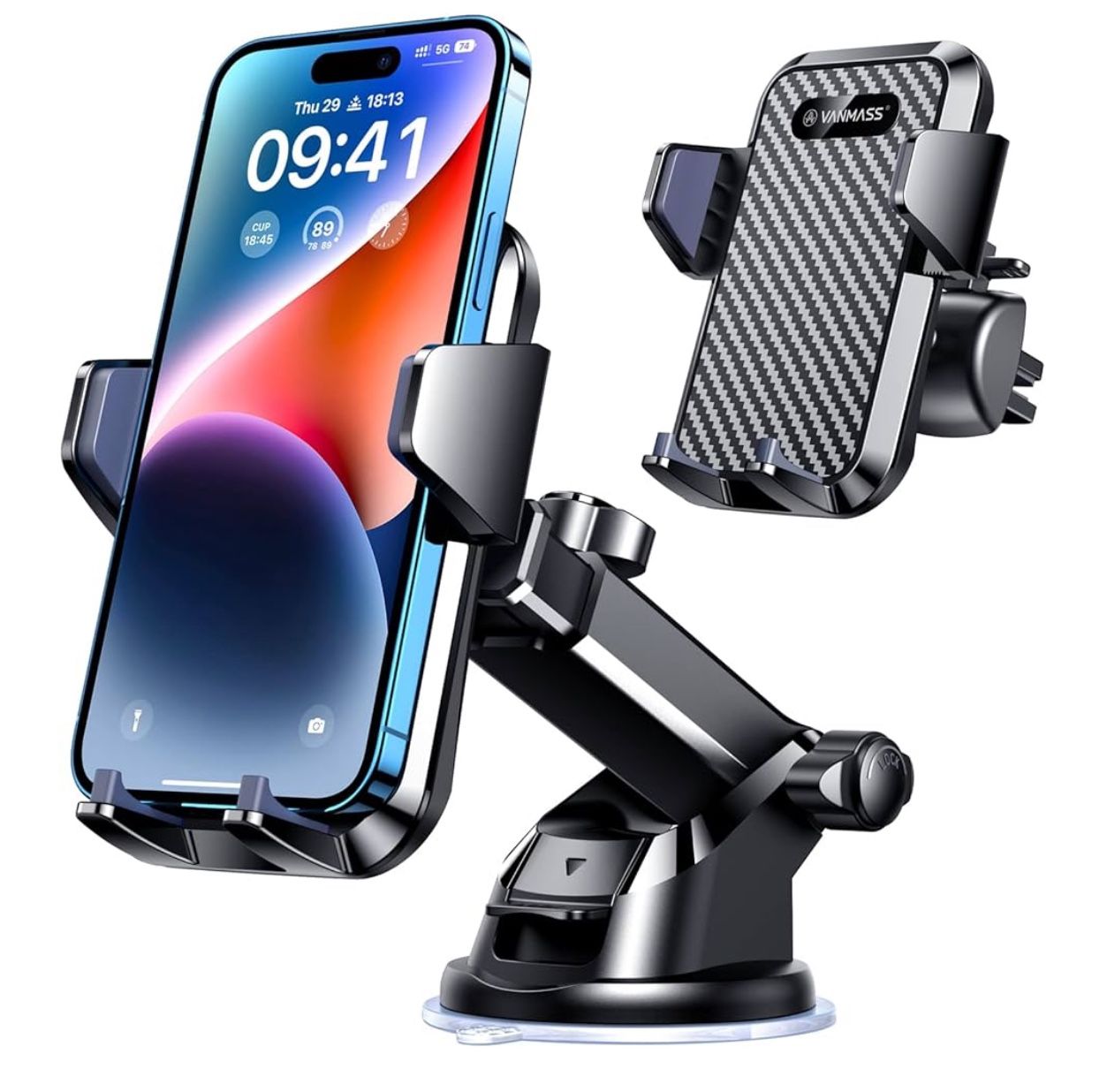 VANMASS 【65+LBS Strongest Suction & Military-Grade 2024 Ultimate Car Phone Mount Cell Phone Holder Truck Stan