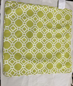 Indoor/Outdoor Lime Green Patern Square Decorative Pillow COVER, Fits 20”x20” and 18”x18” Set of 2 covers, New