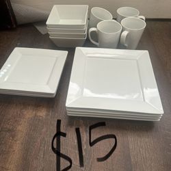 Square plate and Glass mug sets