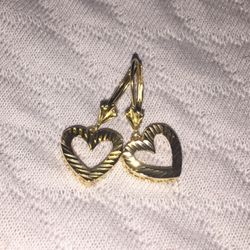 14k Gold Earrings - Open Heart