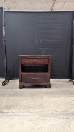 Rich Brown Universal Furniture Wooden Nightstand with Drawer and Shelf