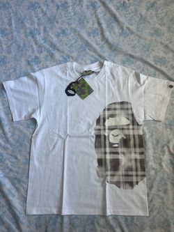 Bape Tee Grey Burberry Design