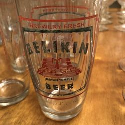 4 Belikn Beer Glasses from Belize