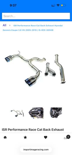 ISR Performance Race Cat Back Exhaust Hyundai Genesis Coupe 3.8 V6 2009-2016
