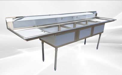 NSF120 in Stainless Steel 3 Compartment sink S3C242412-24LR-318