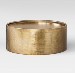 Brass Hammered Barrel Coffee Table