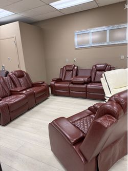 Power Reclining Couch 3-Pc Set — Sofa • Loveseat • Chair