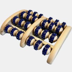 Wooden Foot Roller with Rubber Nodes - Relieves Plantar Fasciitis & Foot / Heel Pain, Reduces Stress - Acupressure & Reflexology Tool ✅NEW✅