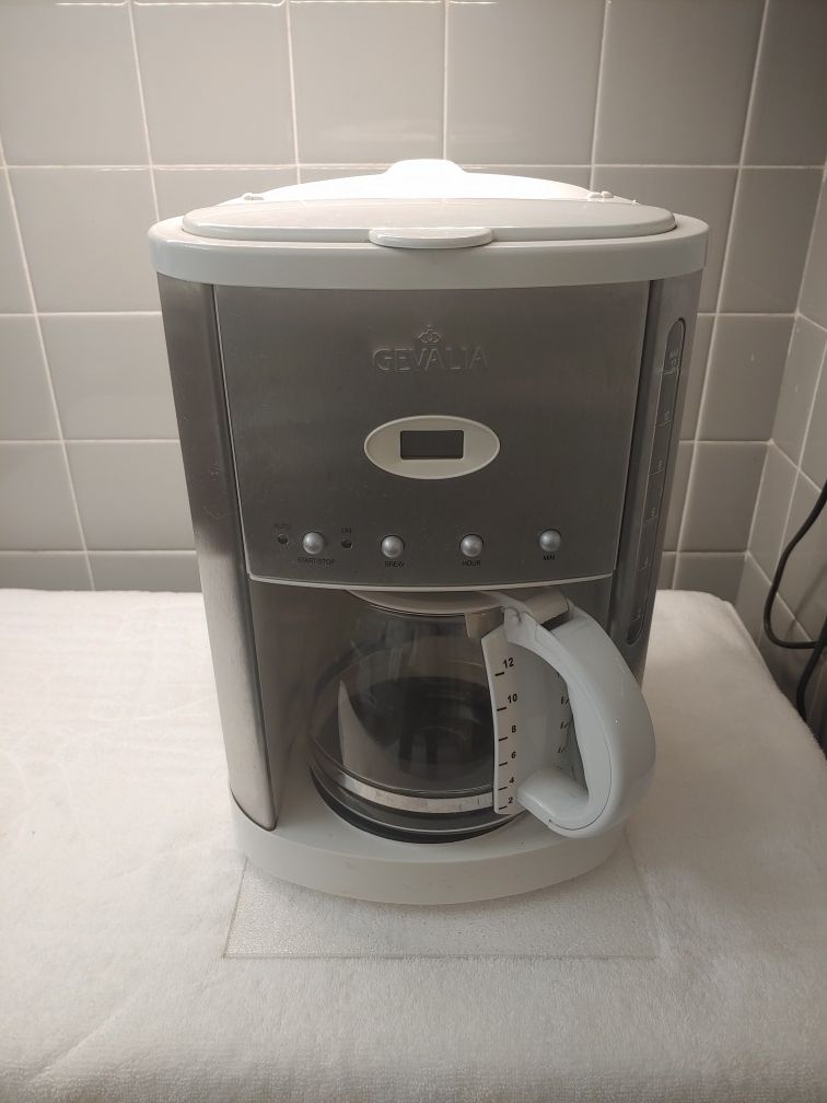 Gevalia 12 cup Coffee Maker White/Stainless Steel Programmable XCC-12