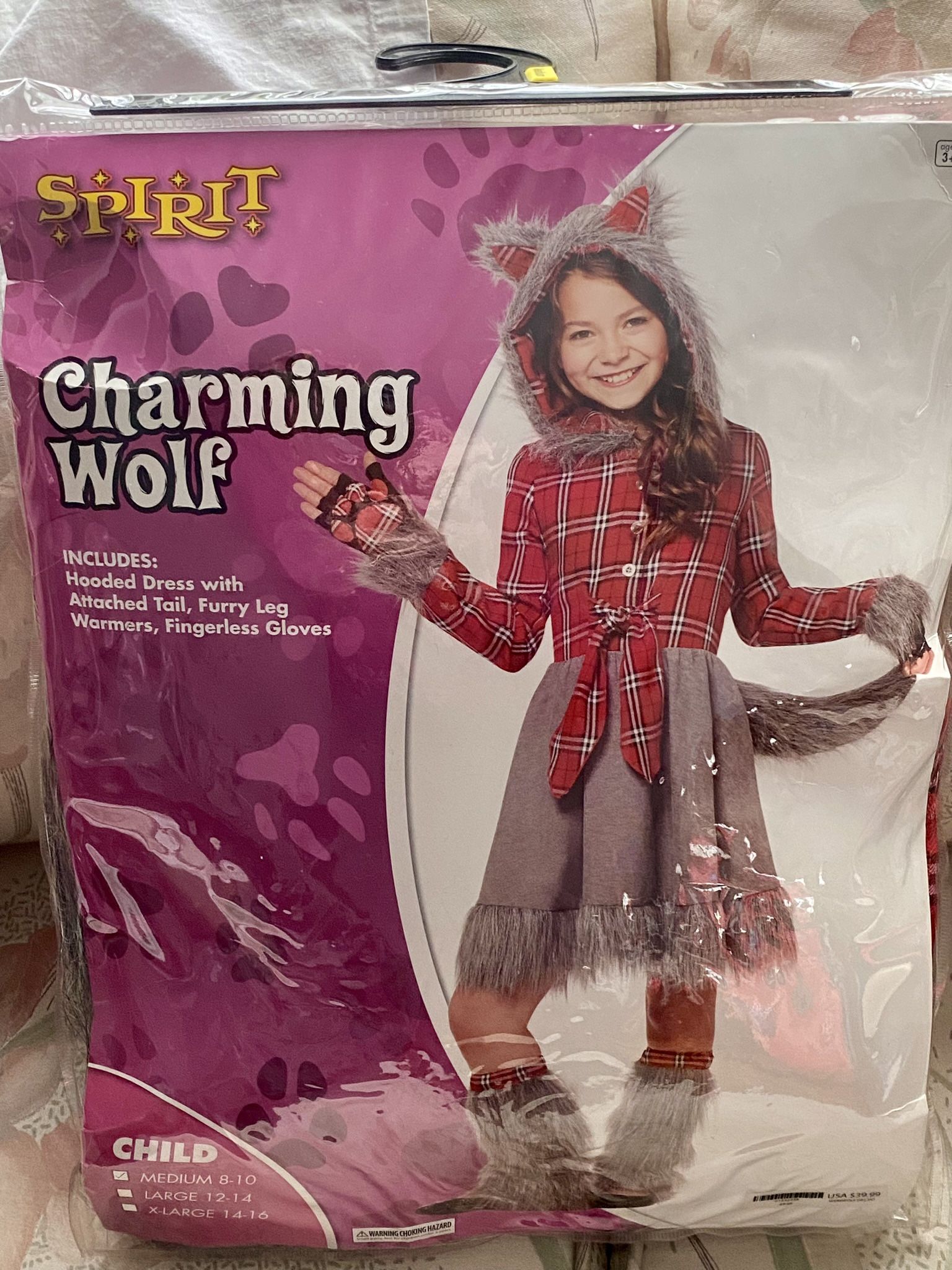 Kids Charming "Little Red Riding Hood" Wolf Costume- CUTE! (NEW)