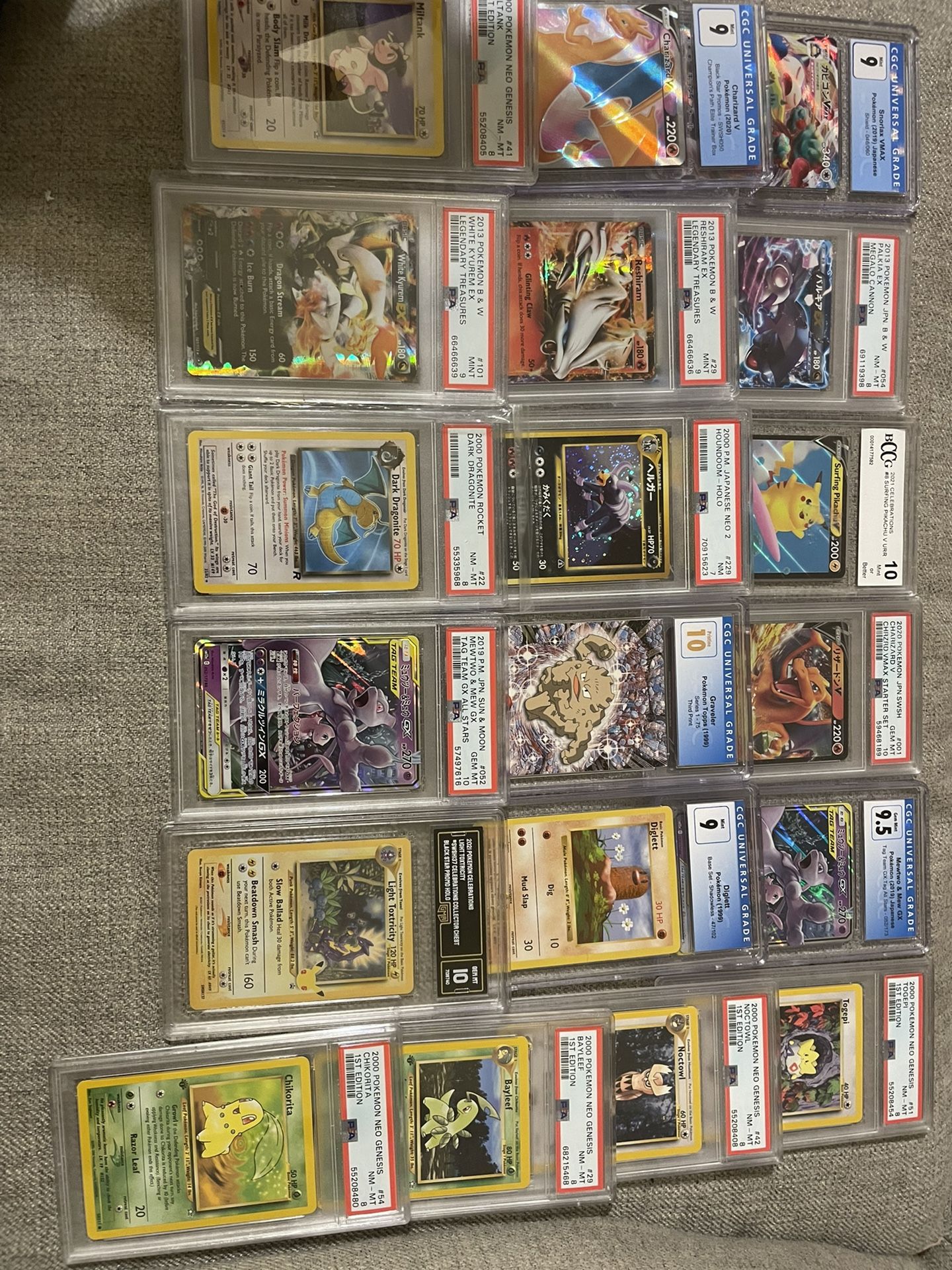 Huge Lot Of 19 Pokémon PSA•CGC•Beckett Graded Slabs!
