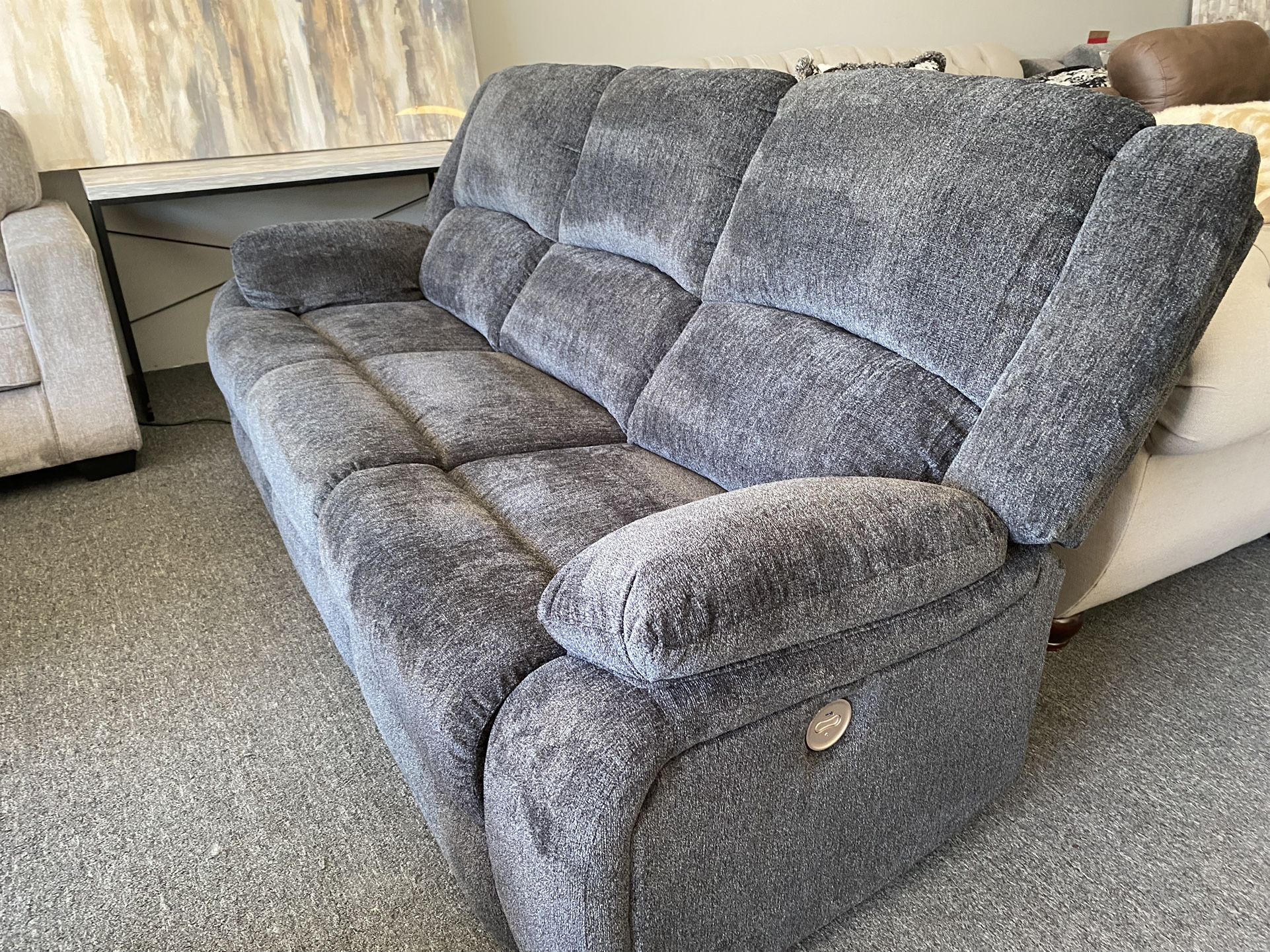 Full Power With Usb Slate Grey New Ashley recliner Set Dual Recliner Sofa And Dual Recliner With Console Loveseat. Must Go! Labor Day Sale