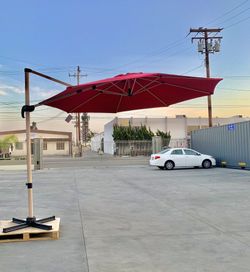 Large Outdoor Patio Cantilever Sun Shade Offset Umbrella Cross Stand Included