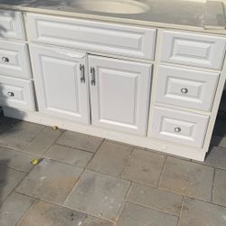 60” Wide Sink & Vanity With Good Faucet 