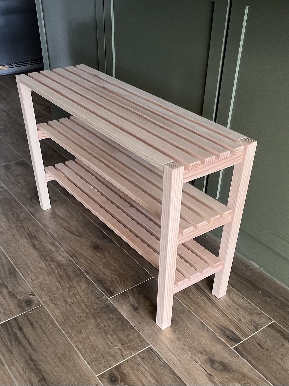 NEW SHOE RACK Immediately Available - Custom Made - High Quality Craftsmanship - Solid Wood - Beautiful & Perfect for Storage or Display - $60!