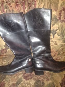 NEW AIGNER, BLACK LEATHER BOOTS, SIZE 9, LADIES