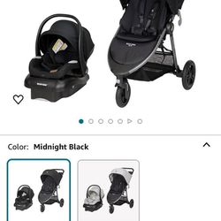 Maxi-Cosi Gia XP Luxe 3-Wheel Travel System, Nimble 3-Wheel maneuverability with All-Terrain Tires and Front-Wheel Suspension, Midnight Black