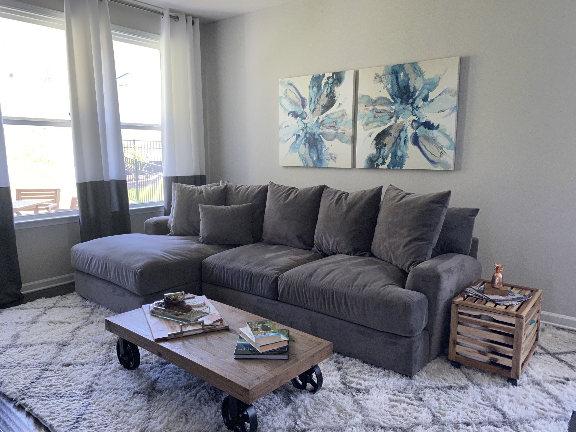 ZGallerie Stella Chaise 2-Piece Sectional - Gray