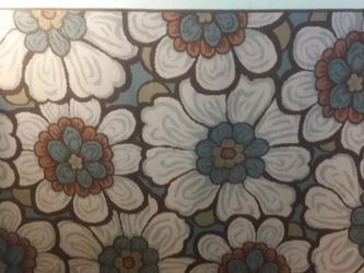 88"×63" Woven Area Rug Floral pattern