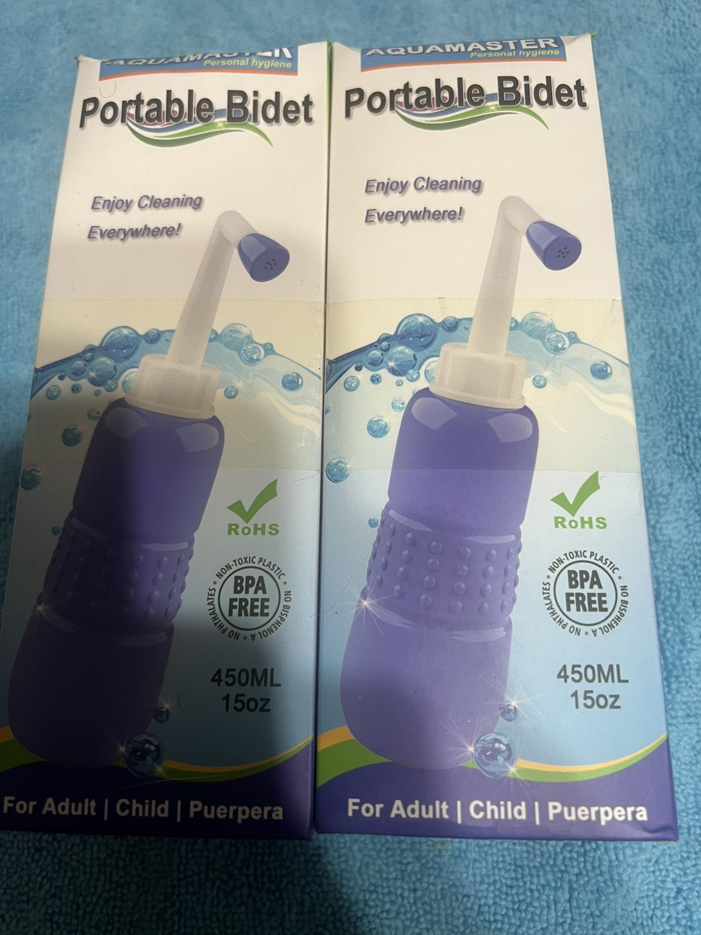 Aquamaster Portable Bidet Two Pack, 450ML, 15 Oz New Sealed