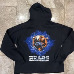 Papercut /FEMME Chicago  Skull 💀/ Chicago BearsFleece Hoodie Black Womens Size S