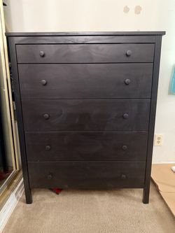 Black Bedroom Dresser & Nightstand Set – $120 for Both