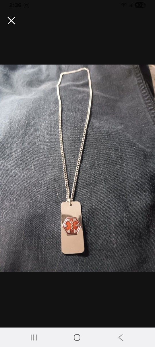 Medical alert necklace