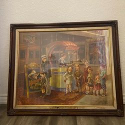 Vintage Amusement Park Painting