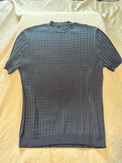 Lot of 5 Men's Short-Sleeve Cable-Knit Sweaters / Shirts – Size Medium (Brand New)
