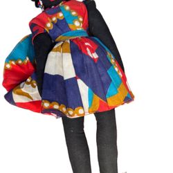 vintage, handmade, Caribbean or Jamaican folk art rag doll.