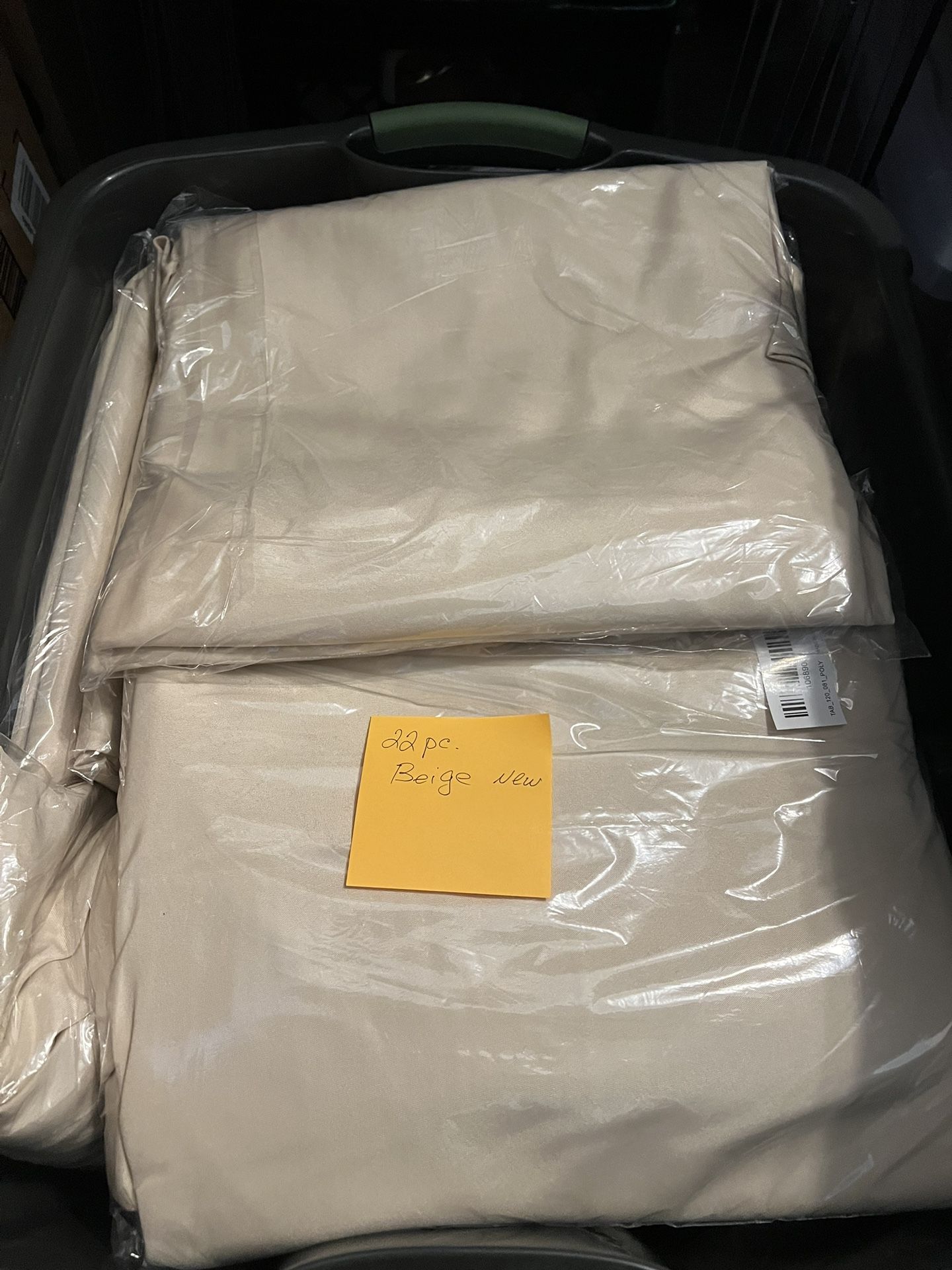 10pc. Brand New Beige Tablecloths $110