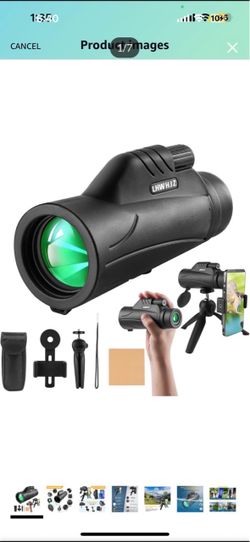 monocular Telescope, 40x60monoculars for Adults, Ip55 Waterproof, Bak4 Prism and Fmc Lens High Times