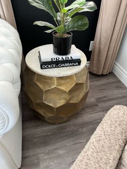 Honeycomb marble top end tables