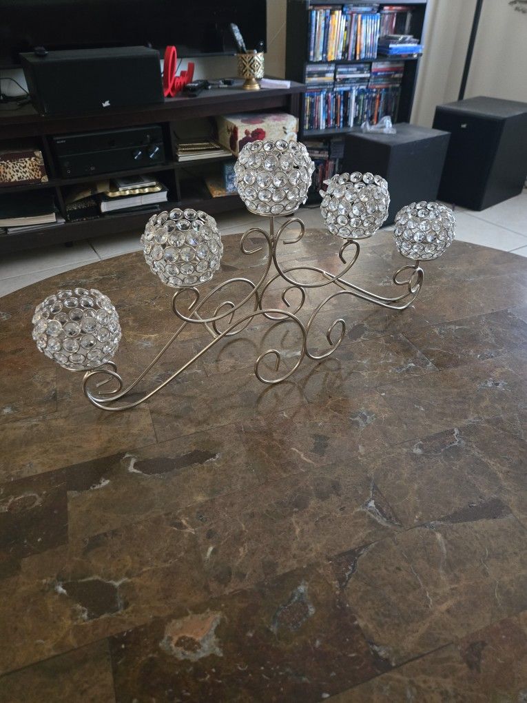 Crystal Gem Candle Holder Center Piece