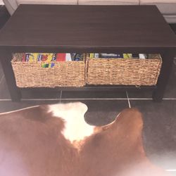 Brown Coffee Table with Bins Included! 